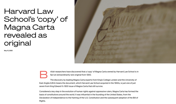 配资运营分析门户导航网 遭特朗普打压之际 哈佛大学宣布持有“限制王权”文物真迹