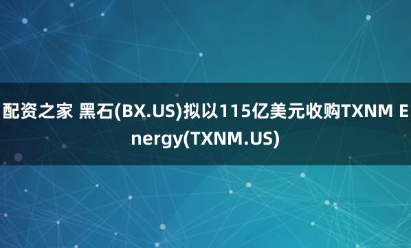 配资之家 黑石(BX.US)拟以115亿美元收购TXNM Energy(TXNM.US)